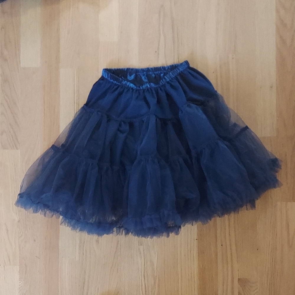 Two layer Navy Blue Tulle Petticoat Skirt